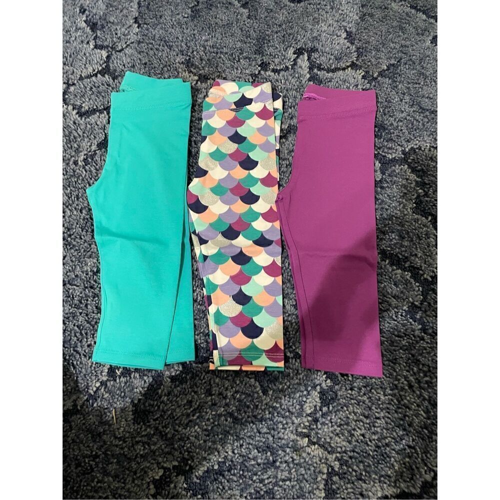 Lot of 3 Spotted Zebra Kids 3T Leggings Pants Casual Comfort Play Blue Pink Nwt